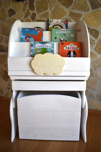 Libreria montessori + Supporto + Sediolina + Scrigno dei Tesori